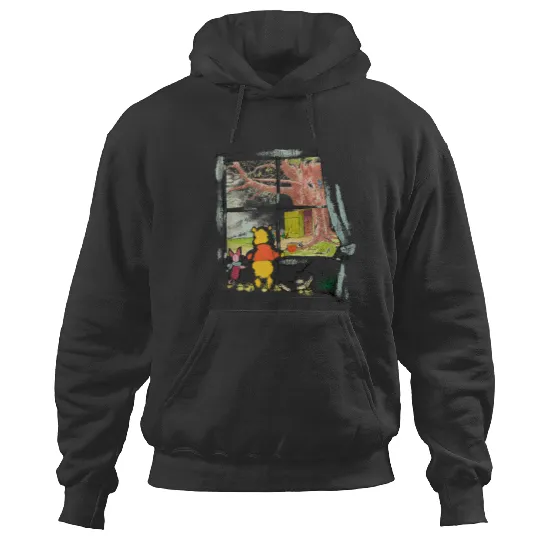 Disney Winnie The Pooh Piglet And Pooh Window Sketch Hoodies