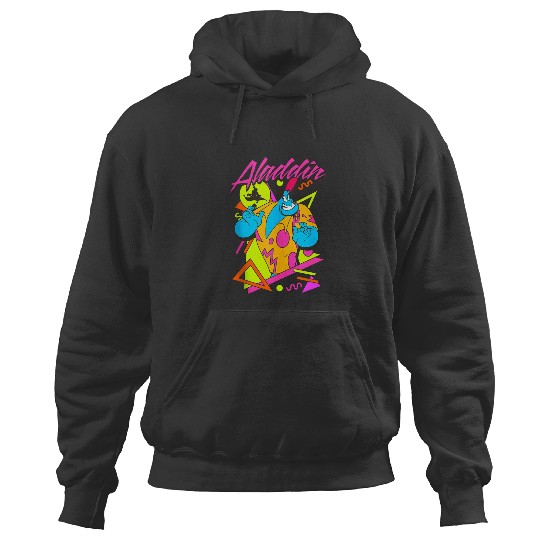 Disney Aladdin Genie 90s Style Neon Portrait Hoodies