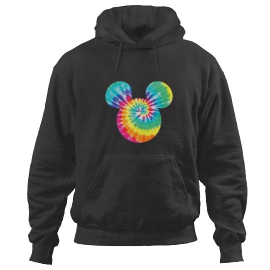 Disney Mickey Mouse Icon Rainbow Tie-Dye Short Sleeve Hoodies