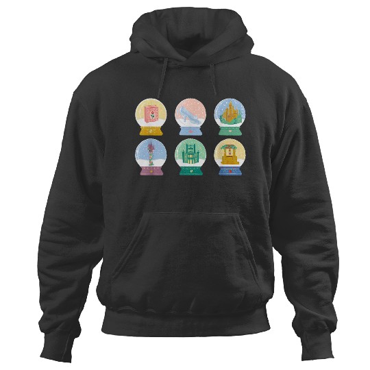 Disney Princess Cute Snow Globes Pastel Colors Chest Logo Hoodies