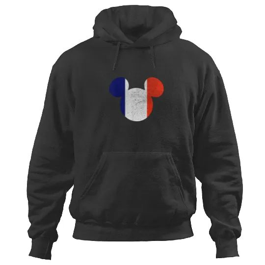 Disney Mickey Mouse Logo France Flag Fill Hoodies
