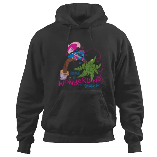 Disneyss 100 Stitch In Costume Cheshire Cat Wonderland Welcome Hoodies