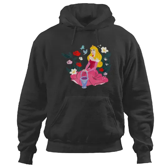 Disneyss Sleeping Beauty Princess Aurora Flower Birds Sketch Hoodies