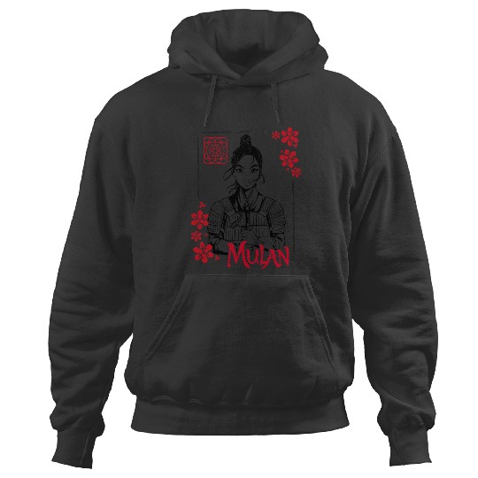 Disney Mulan Live Action Mulan Floral Ink Portrait Hoodies