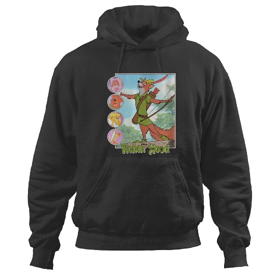 Womens Disney Robin Hood Classic Disney Film Retro V-Neck Hoodies