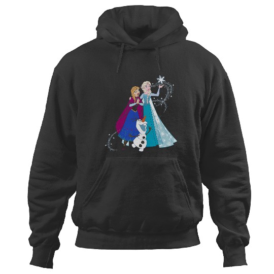 disney frozenss Olaf Anna Elsa Sisters Snowflake Portrait Hoodies