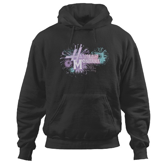 Disneyss Hannah Montana Iconic Floral Big Chest Text Logo Hoodies