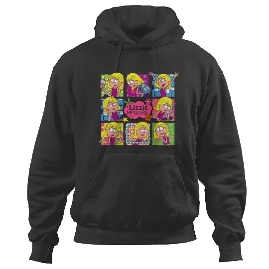 Disney Lizzy Mcguire Multi Lizzie's Moods Big Chest Panels Hoodies
