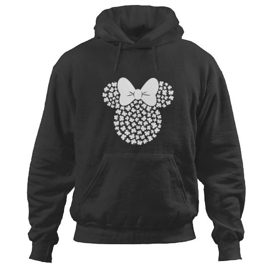 Womens Disney Minnie Mouse Icon White Shamrocks St. Patricks Day VNeck Hoodies