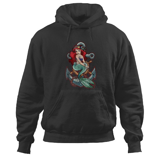 Disneyss Little Mermaid Tattoo Anchor Pose Graphic Hoodies