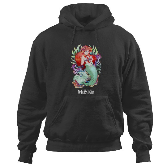 Disneyss Little Mermaid Watercolor Anime Style Graphic Hoodies