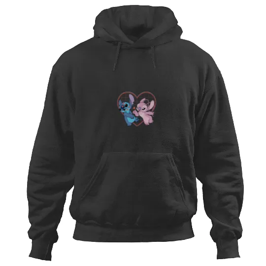 Disneyss Lilo And Stitch Angel Heart Kissses Hoodies