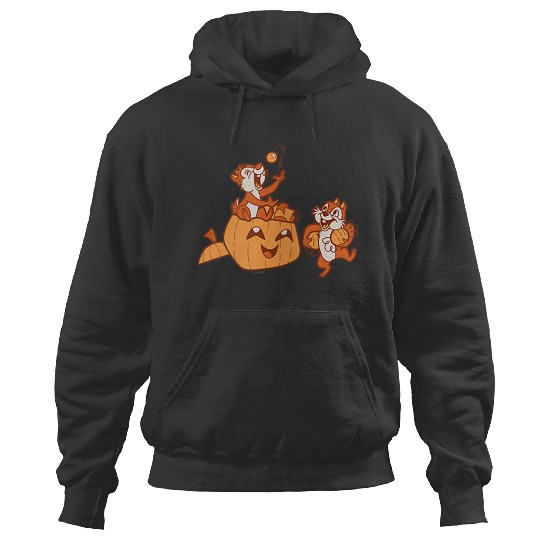 Disneyss Chip N Dale Halloween Pumpkin Bucket Corner Art Hoodies