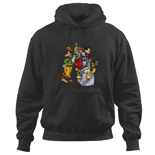 Disney Kingdom Hearts Goofy Mickey & Donald Sora Block Shot Hoodies