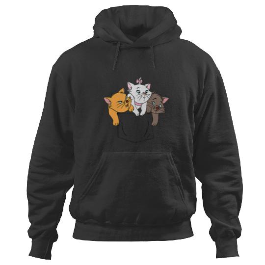 Disney The Aristocats Adorable Kittens Trio Faux Pocket Logo Hoodies