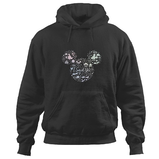 Disney I Said Yes Engagement Proposal Mickey Head Icon Hoodies