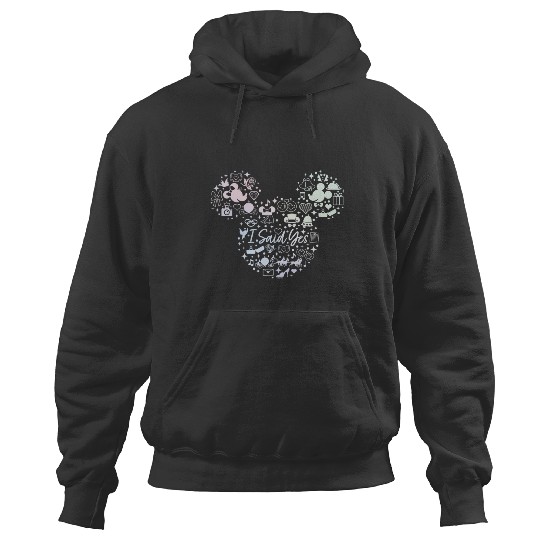 Disney I Said Yes Engagement Proposal Mickey Head Icon Hoodies