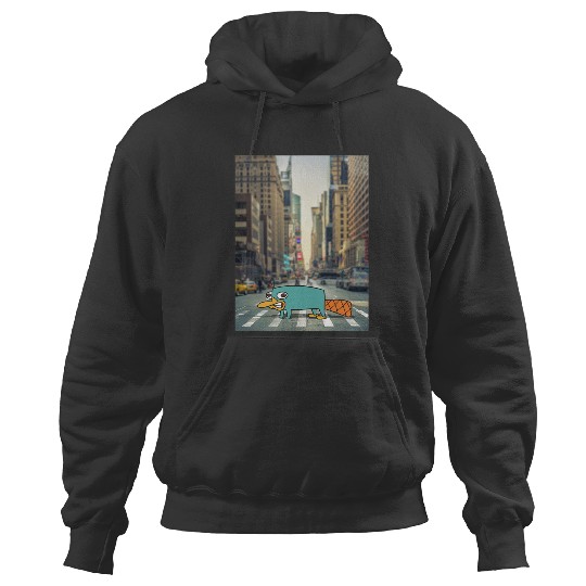 Disney Phineas And Ferb Perry The Platypus Crossing The Road Hoodies