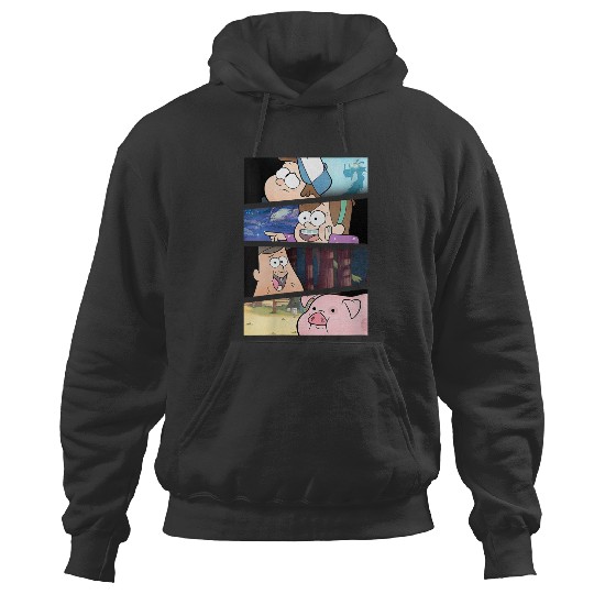 Disneyss Gravity Falls Group shots Split Panels Scene Logo Hoodies