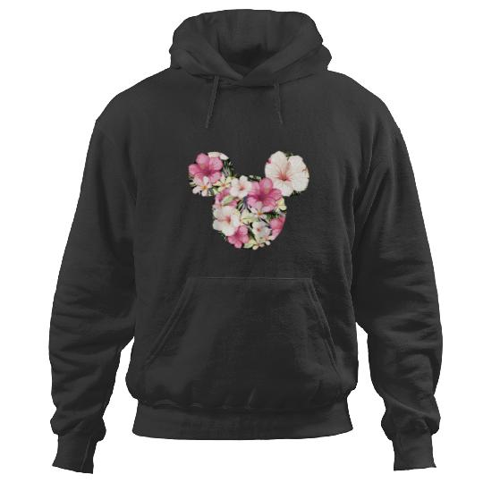 Disney Mickey And Friends Tropical Floral Print Silhouette Raglan Baseball Tee Hoodies
