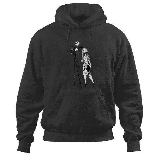 Disneyss The Nightmare Before Christmas Jack Sally Line Art Hoodies
