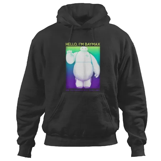 Disneyss Big Hero 6 Baymax Hello Wave Colorful Graphic Hoodies