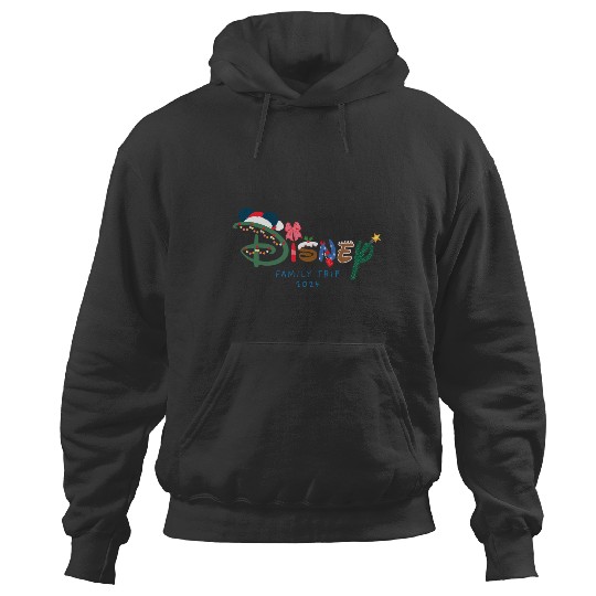Discover Disney Festive Fill Logo Christmas Holiday Family Trip 2024 Hoodies