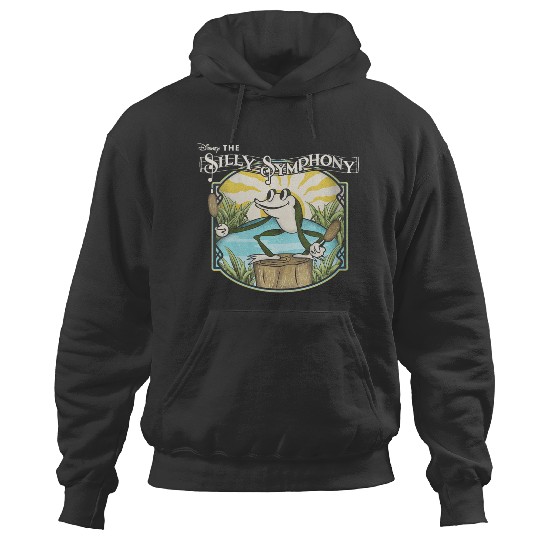 Discover Disneyss Silly Symphonies Springs Frog Pond Vintages Chest Logo Hoodies