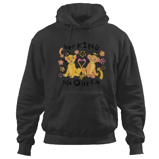 Disneyss The Lion King Her King His Queen Simba Nala Big Logo Hoodies