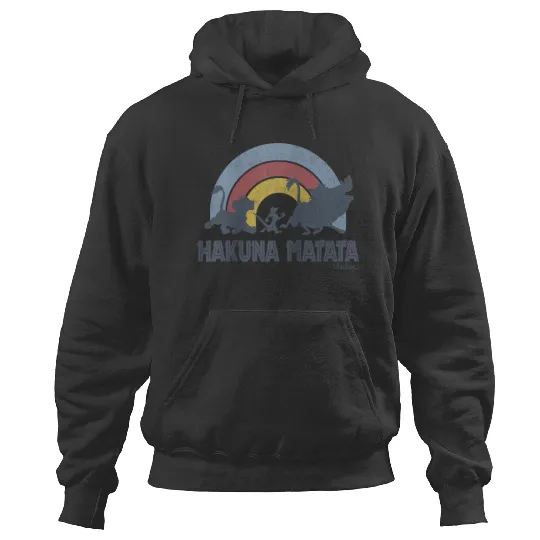 Disneyss The Lion King Hakuna Matata Distressed Rainbow Logo Hoodies