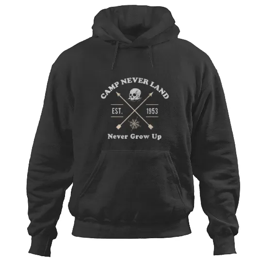 Disney Peter Pan Camp Never Land Est. 1953 Never Grow Up Hoodies
