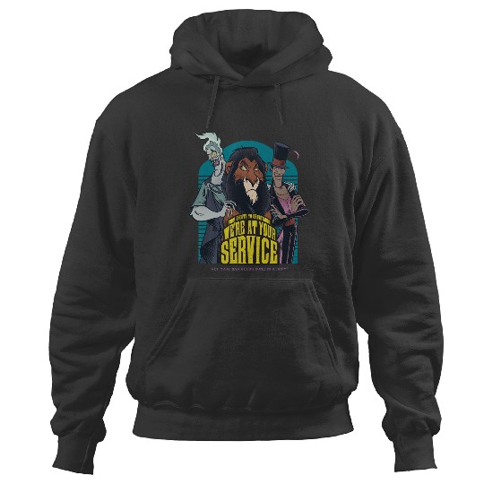Disney Villains We're At Your Service Retro Big Chest Poster Hoodies