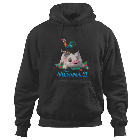 Discover Disney Moana 2 Pua and Heihei with  Movie Logo Hoodies