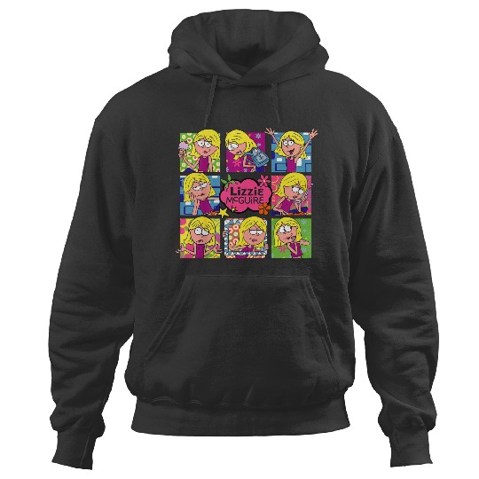 Disney Lizzy Mcguire Multi Lizzie's Moods Big Chest Panels Hoodies