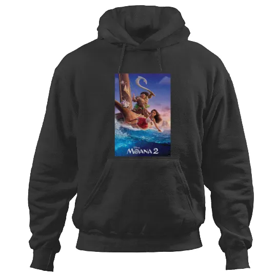 Disney Moana 2 Set Sail  Movie Teaser Poster & Logo Hoodies