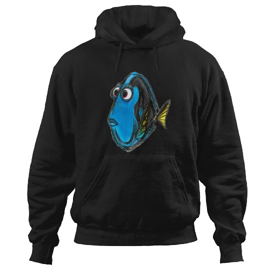 Disneyss Pixars Finding Nemo Dory Blue Fish Sketch Portrait Hoodies