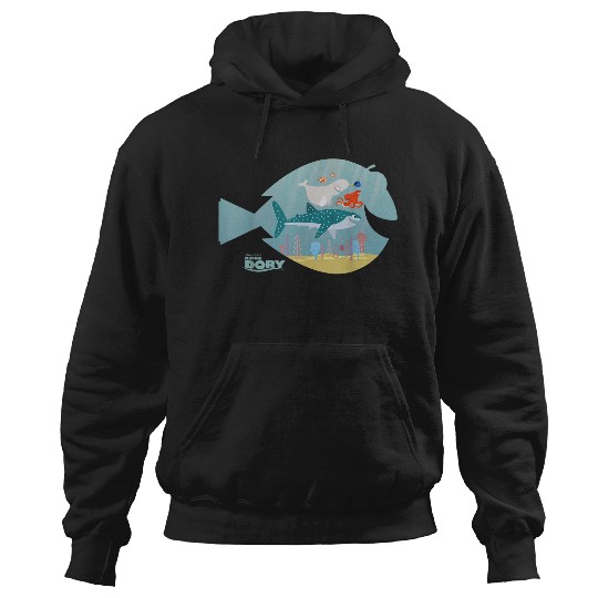 Disneyss Pixars Finding Dory Fish Frame Adventure Crew Logo Hoodies