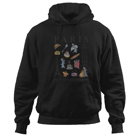 Disney Pixar Ratatouille Paris Food Places Collage Hoodies