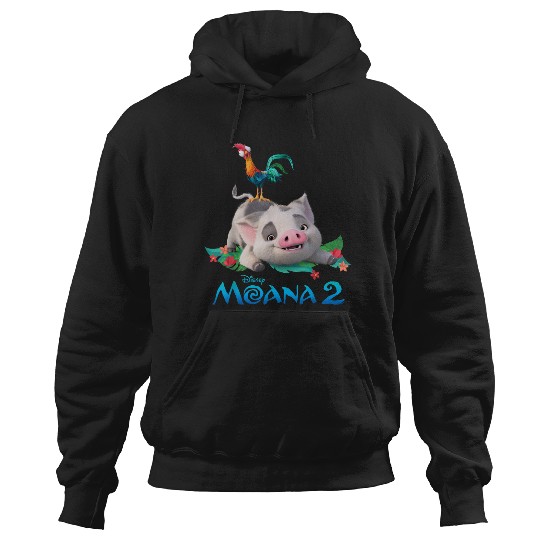 Disney Moana 2 Pua And Heihei With  Movie Logo Hoodies