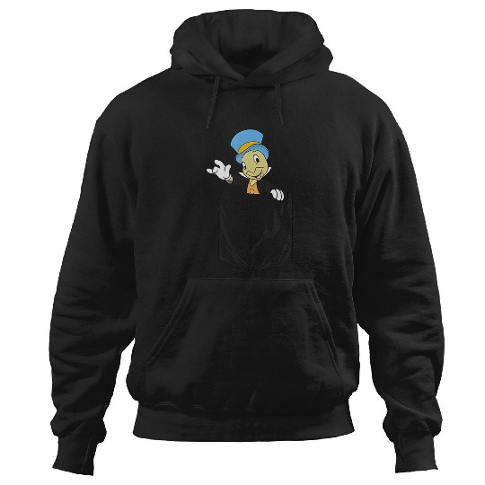 Disneyss Pinocchio Jiminy Cricket Faux Pocket Hoodies