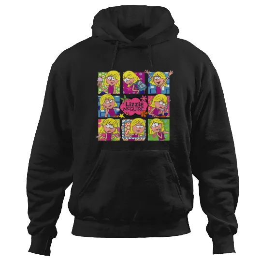 Disney Lizzy Mcguire Multi Lizzie's Moods Big Chest Panels Hoodies