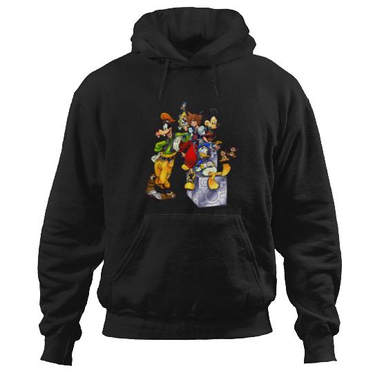 Disney Kingdom Hearts Goofy Mickey & Donald Sora Block Shot Hoodies
