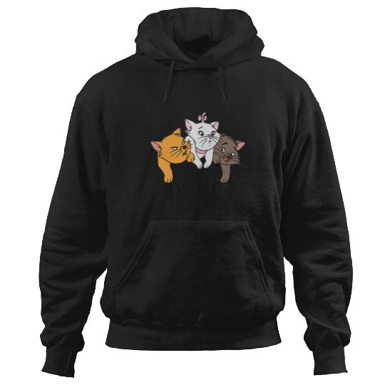 Disney The Aristocats Adorable Kittens Trio Faux Pocket Logo Hoodies