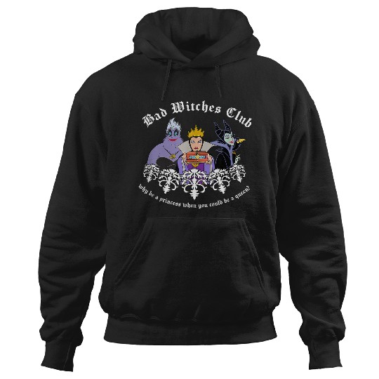 Disney Villains Bad Witches Club Epic Group Shot Chest Logo Hoodies