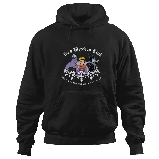 Disney Villains Bad Witches Club Epic Group Shot Chest Logo Hoodies