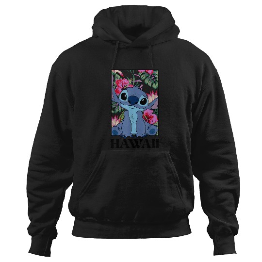 Disney Lilo & Stitch Hawaii Hibiscus Cute Floral Portrait Hoodies