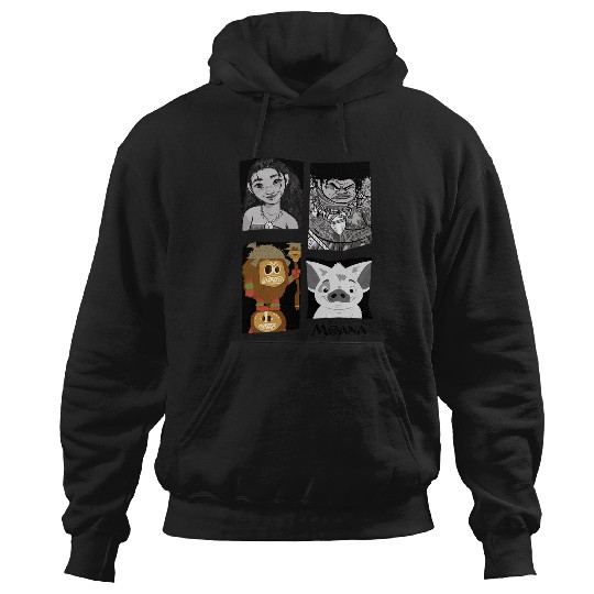 Disney Moana Characters Different Emotions Big Chest Panels Hoodies
