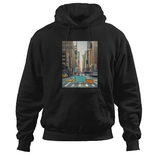 Disney Phineas And Ferb Perry The Platypus Crossing The Road Hoodies