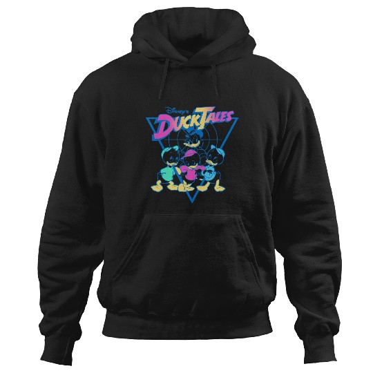 Disney DuckTales  Neon Outlines Group Shot Distressed Hoodies