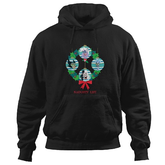 Disneyss Villains Holiday Christmas Wreath Naughty List Hoodies